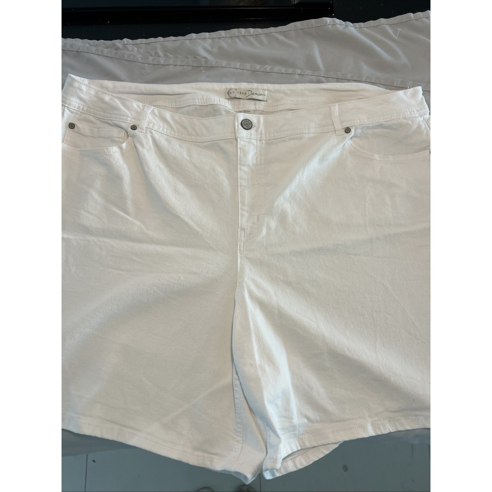 Est. 1946 Denim White High-Rise Shorts‎ Women's 26W